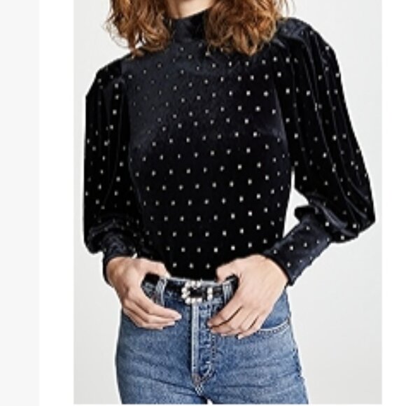 Rebecca Minkoff Gwen Top, Black Velvet, Size XS - Picture 1 of 14